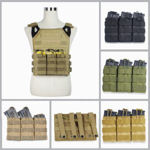 Accessoires 1000d Nylon Single / Double / Triple Magazine Pouche Tactical M4 Military Pouch MOLLE PEINTEBLAGL AIRSOFT MAGAZINE SCHECH