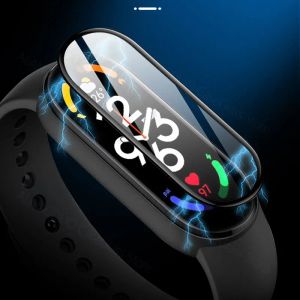 Accessoires 100 pièces Film pour Xiaomi Mi Band 7 protecteurs incurvés en verre pour Xiomi MiBand 7 PET + Film de protection en Fiber de verre