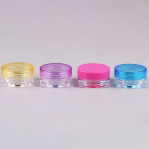 Accessoires 100pcs / lot PS Plastic 2G Creamjars Square Bottom Minup Makeup Travel Bottle Cosmetics Cream Jar Container