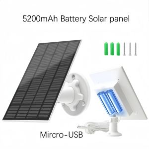 Accessoires 10W 5V étanche 2in1 Micro USB Typec Outdoor Solar Panneau avec une batterie de 10200mAh Câble de 10 pieds (3M) pour le téléphone de ventilateur de la caméra de sécurité