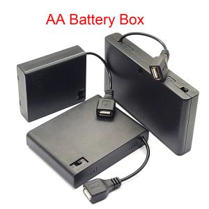 Accessoires 2/3/4/6/8 SLOT AA Battery Sontment AA Batch Box Aa Battery Batter avec couvercle avec interrupteur avec port d'alimentation USB DIY