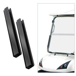 Accessoires 2x 32 cm Clips de ceinture de pare-brise de voiturette de golf 102163001 en plastique pour support précédent noir Club accessoires de voiture Kit de carrosserie