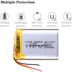Accessoires 3wire 3.7V 1500mAh 103443 Lithium Polymer Lipo Li Ion Rechargeable Battery Cells for MP3 MP4 MP5 GPS PSP Mobile Bluetooth