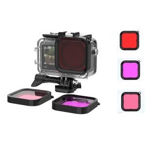 Accesorios Caso impermeable a prueba de agua Natación subacuosa Protección protectora Filtro de buceo Filtro para DJI OSMO Action3 Accesorios de cámara deportiva