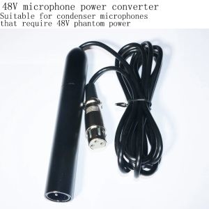 Accesorios Cable de alimentación fantasma de 48 V para micrófono de condensador con conector XLR y de 3,5 mm y conector de 6,35 mm Convertidor de alimentación para micrófono de 48 V