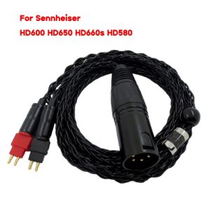 Câble de remplacement équilibré XLR 4 broches, amélioré, pour casque hd600 hd650 hd580, câble séparateur OFC, fil haute fréquence