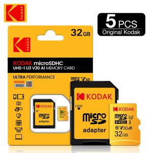 Accessoires 5PCS KODAK 100% TF Micro SD Carte mémoire Mémoire Classe 10 16 Go 32 Go 64 Go 128 Go 256 Go Smartphone Tablet Camet Gopro