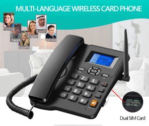 ACCESSOIRES 7 Langages Téléphone sans fil GSM SIM Card 2G 3G 4G Wireless Fixed Phone Desktop Téléphone pour Office Home Hotel Arabe