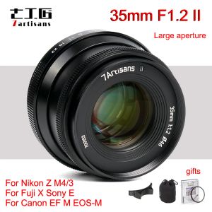 Accessoires 7Artisans 35 mm F1.2 II Lens de caméra pour Nikon Z M4 / 3 Fuji x Grand lentille de portrait d'ouverture pour Sony E Canon EF M eosm Mount Camera