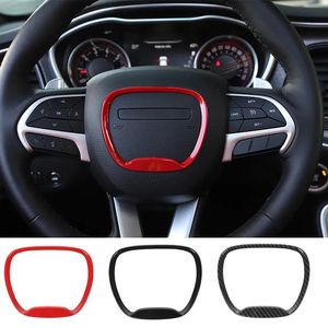 Accesorios ABS Decoración del volante Decoración del anillo Emblema Kit Calcomanía para Dodge Challenger /Charger 2015+ Accesorios interiores Auto