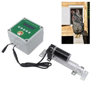 Accesorios Abridor automático de gallinero Actuadores lineales Kit de motor eléctrico para puerta de gallinero con sensor de luz Control remoto 100V240V