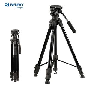 Accessoires Benro T980Ex Digital Aluminium Tripod Tripod Vidéo Portable Trip Camera With 3Way Pan / Tilt Head for Live Show 3 Section