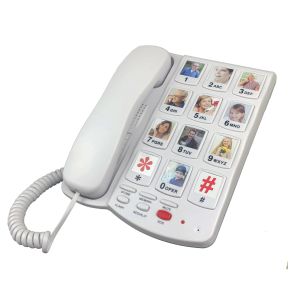 Accessoires Big Button Téléphone cordé pour les personnes âgées Seniors GRAND BOUTON Téléphone fixe pour les personnes âgées avec des clés de mémoire de mémoire de l'image remplaçables