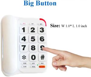 Accessoires Big Button Telefone Téléphone câblé Téléphone Home avec 3 OneTouch Speed Diad Hepester P45 Picture Care Téléphone pour les seniors
