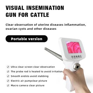 Accessoires Caméra de vache Pistolet AI Vidéo Insémination artificielle Endoscope visuel Outil de sperme Kit d'élevage vétérinaire Ferme de bétail de chevaux 2022 Nouveau