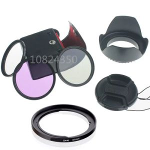 Accessoires Caméra DSLR numérique 6in1 1 SET 67 mm UV CPL FLD SET SET + HOOD LENS + CAP POUR CANON POWERSHOT SX50 SX40 HS