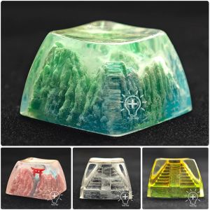 Accessoires Diy Clavier mécanique personnalisé Snow Mountain Relick Valley Resin Keycap Personality SA HEAUD MX CROSS THE LUMINENT KEYCAP