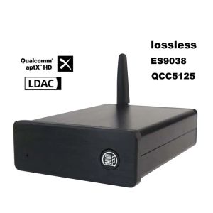 Accesorios DLHIFI B5 QCC5125 Bluetooth 5.1 AptxHD LDAC Adaptador sin pérdidas ES9038 USB DAC 32bit 384KHz Entrada Aux para amplificador de audio HIFI