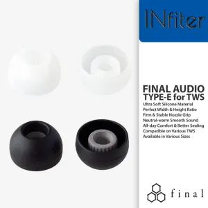 Accessoires Embouts finaux pour BO E8 True Wireless final audio type e embouts auriculaires en silicone pour écouteurs TWS embouts samsung buds2 pro wf1000xm4