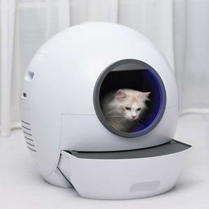 Accessoires Entièrement Fermé Excréments Bac à Litière Pour Chat Pelle Déodorante Stérilisation UV WIFI Intelligent Automatique Auto Nettoyage Chats Toilettes