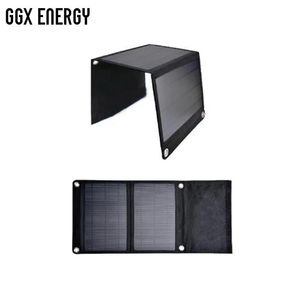 Accesorios GGX ENERGY 14Watt Dual USB 5V 2A Cargador de panel solar plegable portátil Batería de energía para acampar para teléfonos inteligentes