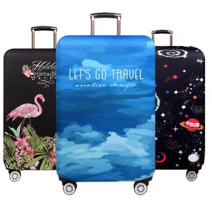 Accessoires Happy Planet Trolley Luggage Protctive Cover Flowers Flamingo Blue Dream Travel Suitcase Case élastique Couvertures de protection XT910
