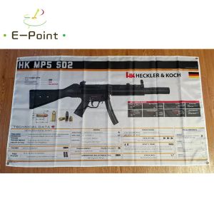 Accessoires Heckler Koch HK MP5 SD2 Drapeau de pistolet 3ft * 5ft (90 * 150cm) Taille Décorations de Noël pour la bannière à la maison Décor extérieur intérieur M211