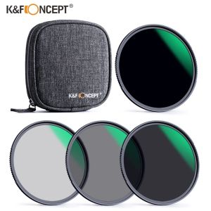 Accesorios K F Concept ND4 ND8 ND64 ND1000 Kits de filtro Lente de cámara Densidad neutra con bolsa de filtro 49 mm 52 mm 58 mm 67 mm 72 mm 77 mm 82 mm