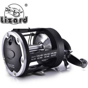 Accesorios Lizard All Metal Head Fishing Reel Carrete de pesca Visible Anchor de pescado Barco pescado Tambor de tambor con carrete de línea de drenaje