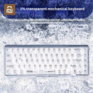 Accessoires Lofree 1% transparent sans fil Bluetooth Hotswap Keyboard Mechanical Desktop 68 Keys Clavier pour PC ACCESSOIRES DE JAPTOP PC LAPTOP