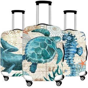 Accessoires Boîtier de protection des bagages pour les couvertures de protection de validité de valise élastique Couvre xl Travel Accessoires Turtle Octopus Modèle