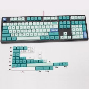 Accesorios MDA JDA KeyCaps PBT Dyesub Azul blanco para Cherry Mx Switches Fit 61 63 64 68 84 87 96 104 108 GH60 FC980M Tecillos mecánicos