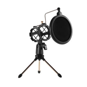 Accessoires Mini Bureau de bureau STANDE Microphone + Horm Support de micro Kit de filtre pop pour l'enregistrement de studio