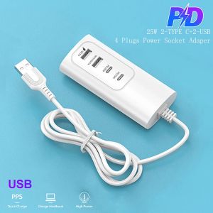 Accessoires Multi-Port Extender USB Une charge rapide PD PD FACT FACT Câble de données Hub Hub 1/4 Hub pour le câble d'extension de charge de téléphone mobile