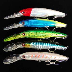 Accessoires Noeby 5pcs Trolling Minnow Fishing Lures 16 cm 73g 12cm 30g 14cm Location à coulures lents Appâts durs pour la pêche à l'eau salée Pike