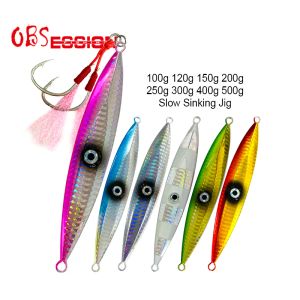 Accessoires OBSESSION 100G500G MÉTAL METAL SOLK SINKING Jigging Squid Carp Fishing Accessories Sea pesca Spinning Pigs Lure avec des crochets d'assistance