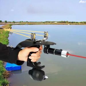 Accessoires puissants Slingshot Outdoor Hunting Shoot Fish Accessories Catapult With Rubber Band Fishing Reel Professional Fishing Gear Tool