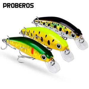 ACCESSOIRES PROBEROS MINNOW LURS 4,5 cm8 cm Artificial Fishing Lures 12 couleurs disponibles Bait de pêche 3G11G avec 6 # Crochets