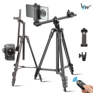 Accessoires Trépied horizontal professionnel pour la caméra de téléphone Tripod en aluminium flexible avec Bluetooth de bras étendu pour le canon Nikon Sony DSLR