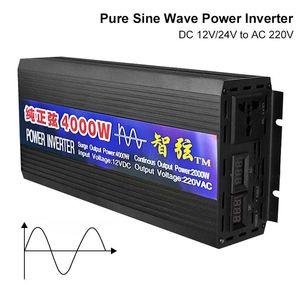 Accessories Pure Sine Wave Inverter DC 12V 24V To AC 220V Voltage Converter 2000W 3000W 4000W Power Pure Sine Wave Car Solar Energy Inverter