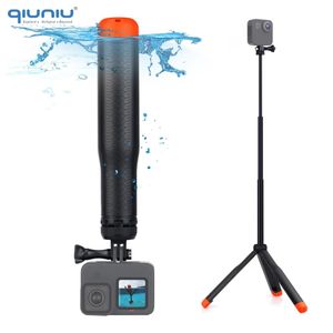 Accesorios QIUNIU Mango flotante Monopod Selfie Stick Trípode para GoPro Poste extensible para Go Pro Akaso Yi Eken DJI Cámara de acción