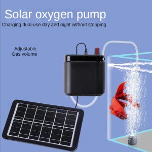 Accessoires pompe à oxygène à énergie solaire pour Aquarium, chargement USB, silencieux, pêche en plein air, Machine à oxygène