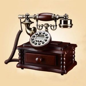 Accessoires Conneccine Sension antique Téléphone fixe en bois Vaste Téléfoon ID de l'appelant Vintage Téléphone fixe pour le salon du bureau à domicile