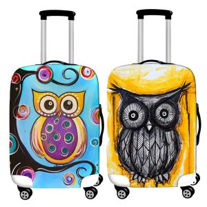 Accessoires Couverture protctive des bagages en tissu extensible pour la couverture de bagages de 1932 pouces Accessoires de voyage de la couverture de valise de valise de motif de hibou mignon