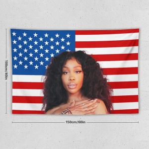 Accessoires Sza Pink American Flag, Grand Sza Pink Flag, Sza Fan Funny Gift