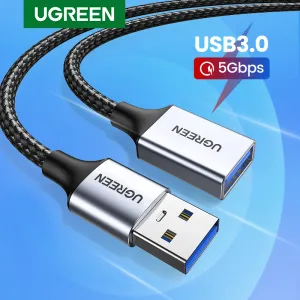 Accessoires UGREEN USB 3.0 Câble d'extension USB Male à la femme Data Cable USB3.0 Cordon d'extension pour PC TV Câble d'extension USB