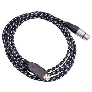 Accessoires USB Microphone Câble xlr vers USB Adapter Cable Microphone Femelle Cord XLR To Computer PC Interface USB Adaptateur 10ft