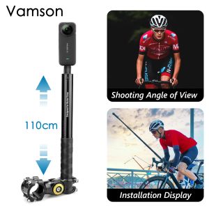 Accessoires Vamson Bicycle Bike Motorcycle Mount pour INSTA360 X3 CAME SELTIE Stick Groodbar Holder Extension Tod for Insta 360 Accessoire