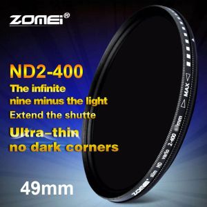 Accessoires Zomei 49mm FADER Variable ND Filtre Réglable Nd2 à ND400 ND2400 Densité neutre pour le canon Nikon Hoya Sony Camera Lens 49 mm