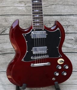 ACDC Angus Young Signature Dark Wine Red SG Guitarra eléctrica Little Pin Tone Pro Bridge Lightning Bolt Inlays Signature Truss Ro7808999